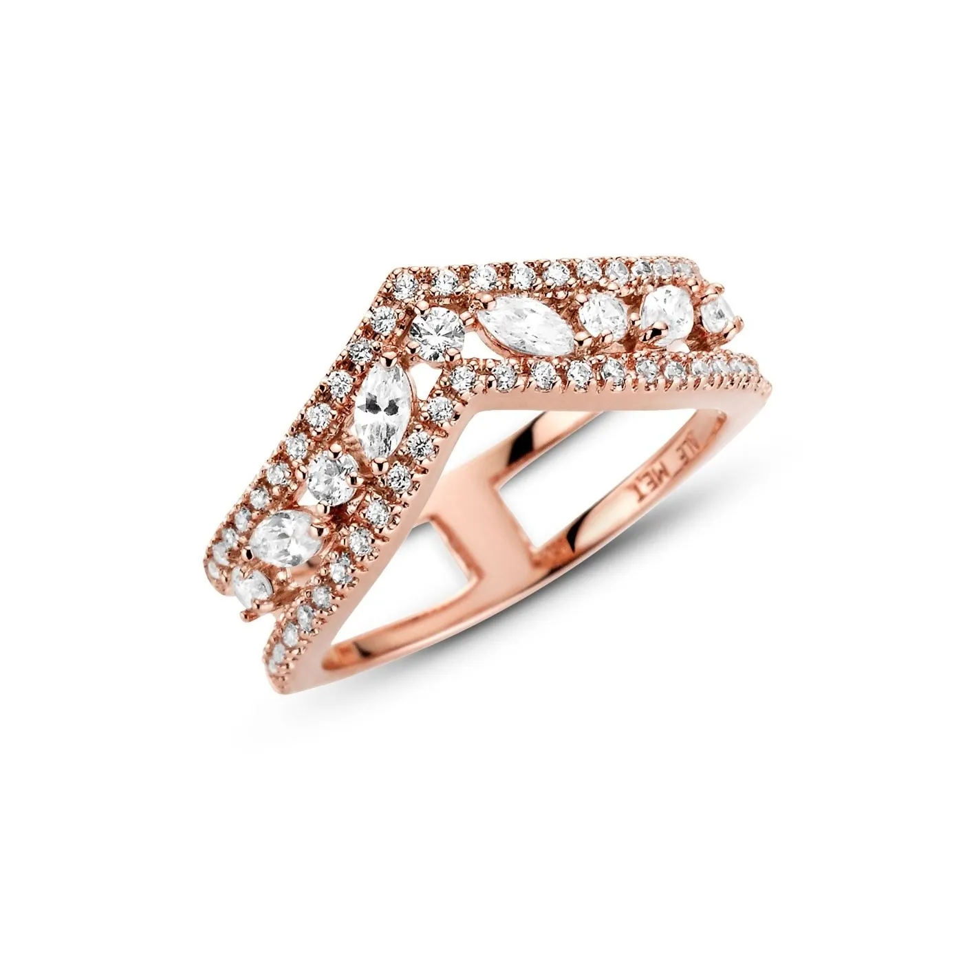 Anillo Doble Deseo Brillante Rosé 189095C01