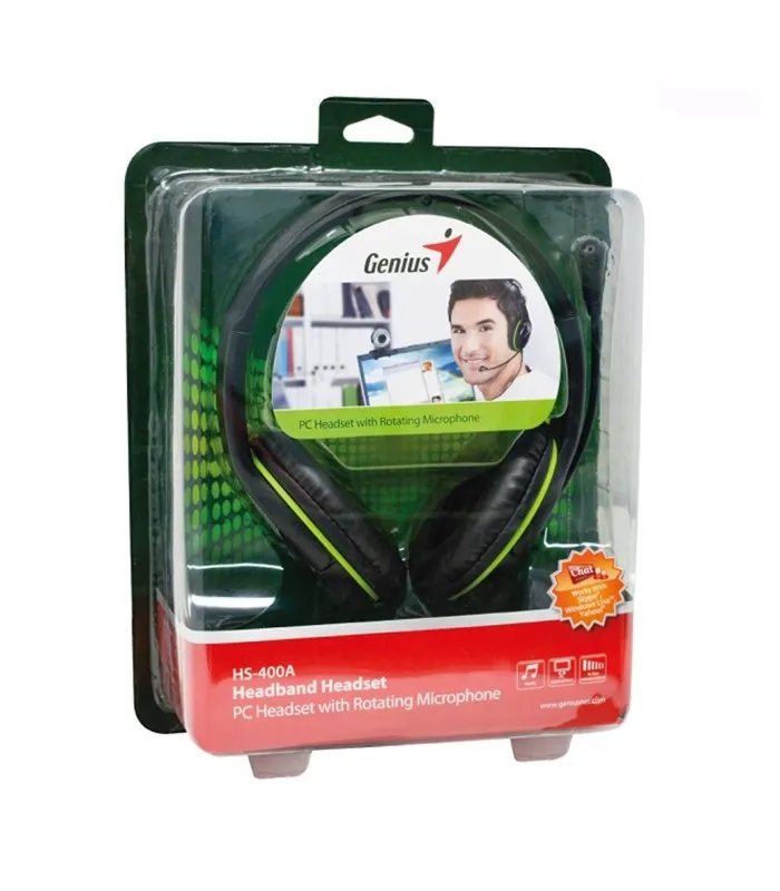 AURICULARES GENIUS HS400A VOLUMEN CONTROL CONECTOR 3.5MM X2