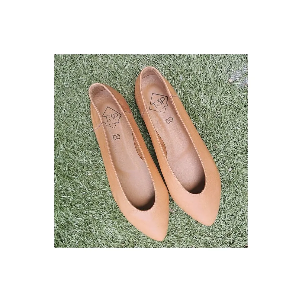Bailarina de piel top3shoes 20538