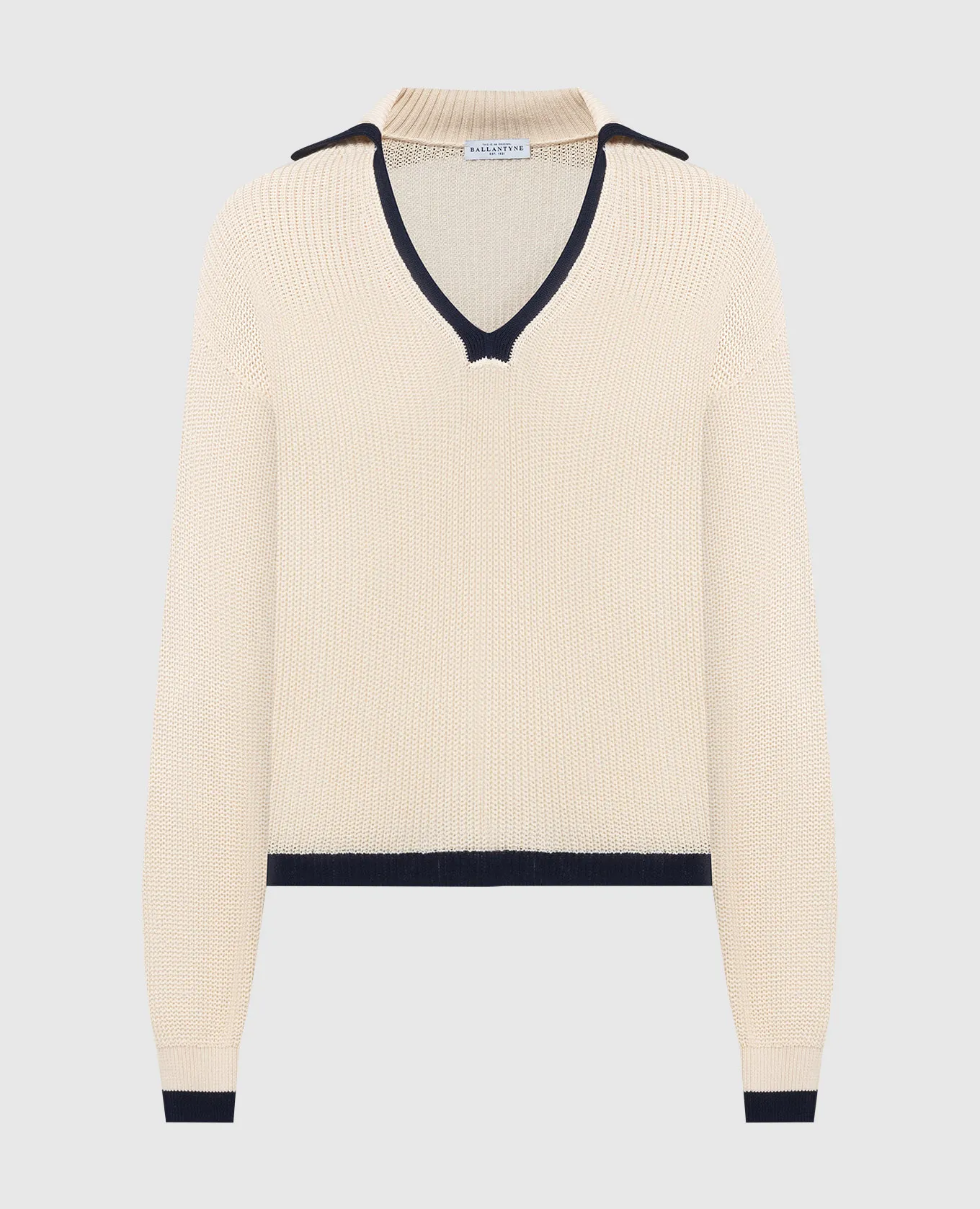 Ballantyne Beige pullover with contrasting edging