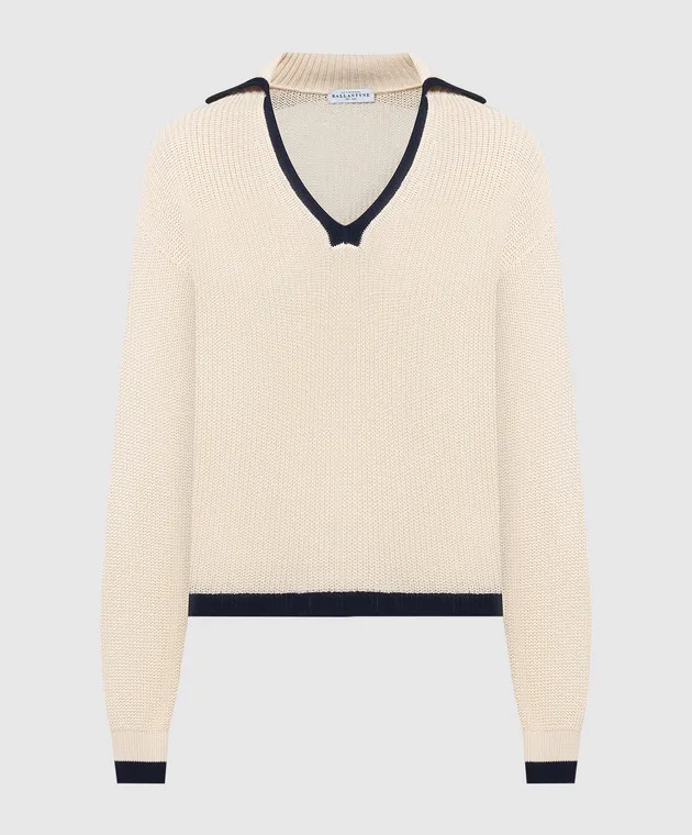 Ballantyne Beige pullover with contrasting edging