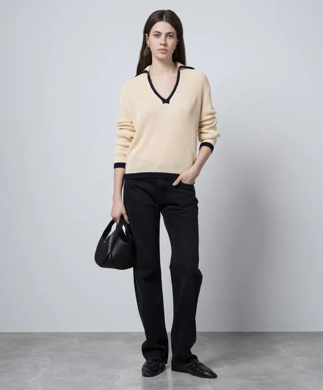 Ballantyne Beige pullover with contrasting edging