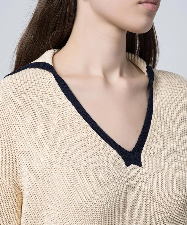Ballantyne Beige pullover with contrasting edging