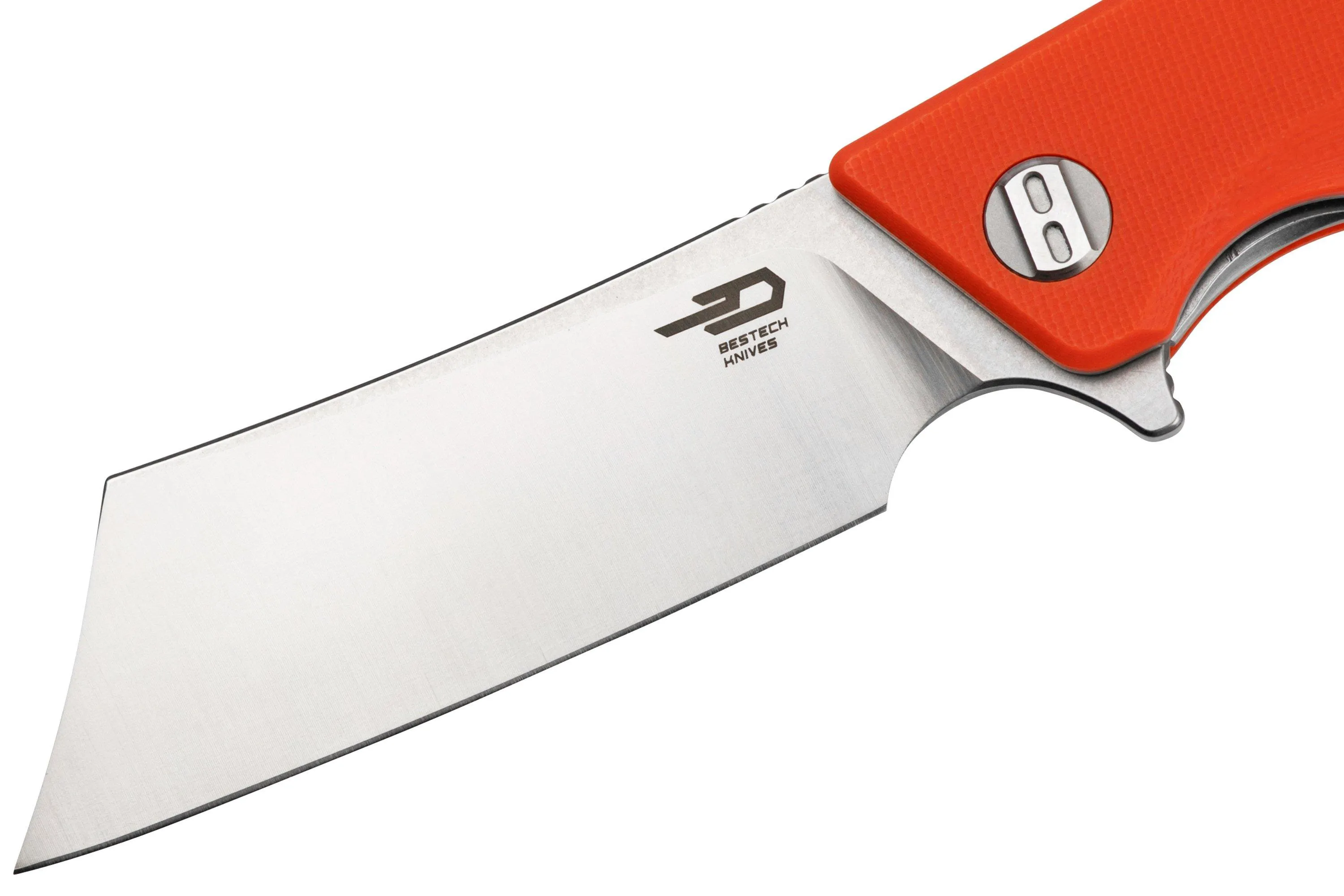 Bestech Cubis BG42D Stonewashed & Satin, Orange G10, navaja