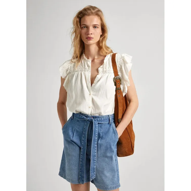 BLUSA CON DETALLES PLISADOS MUJER PEPE JEANS