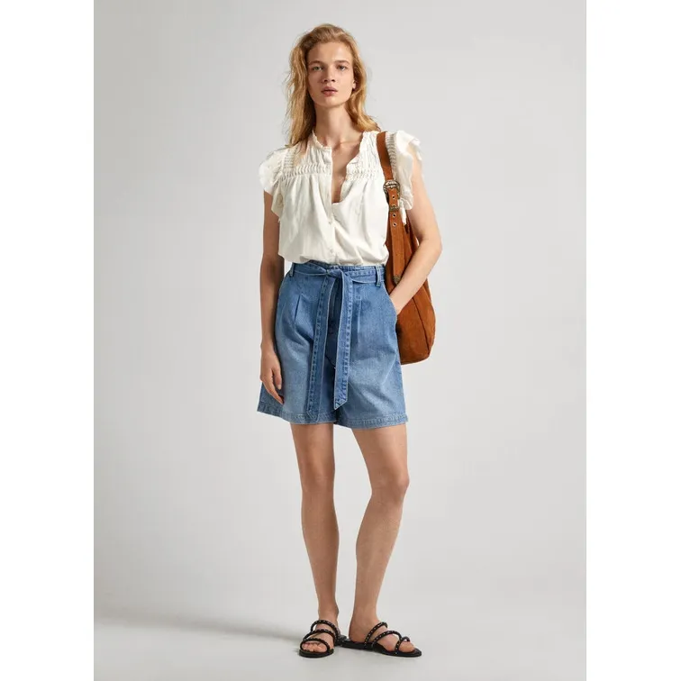 BLUSA CON DETALLES PLISADOS MUJER PEPE JEANS
