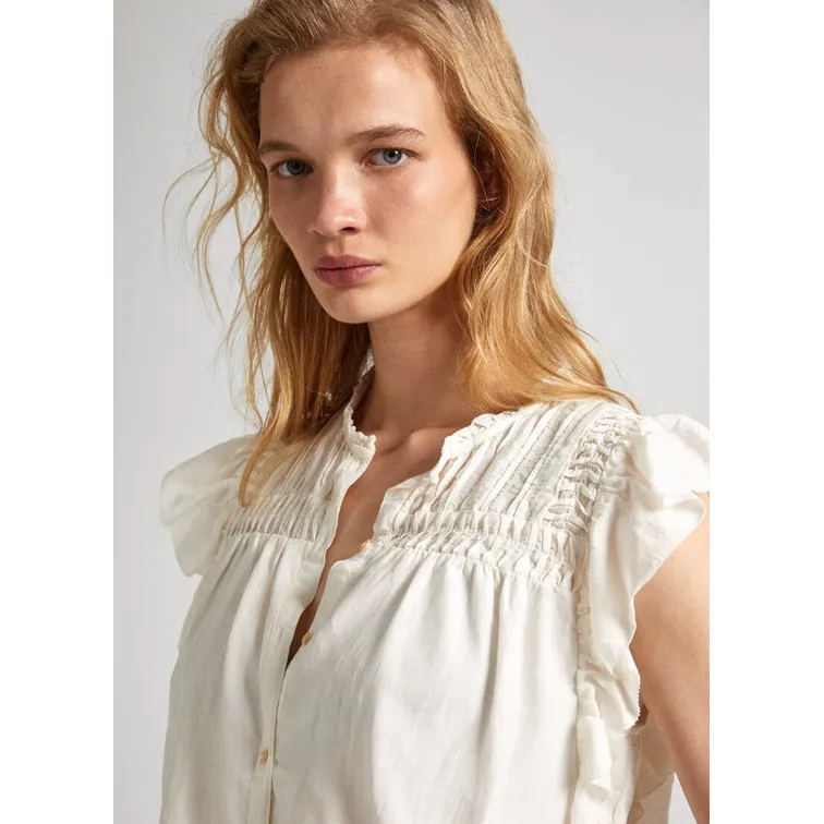 BLUSA CON DETALLES PLISADOS MUJER PEPE JEANS