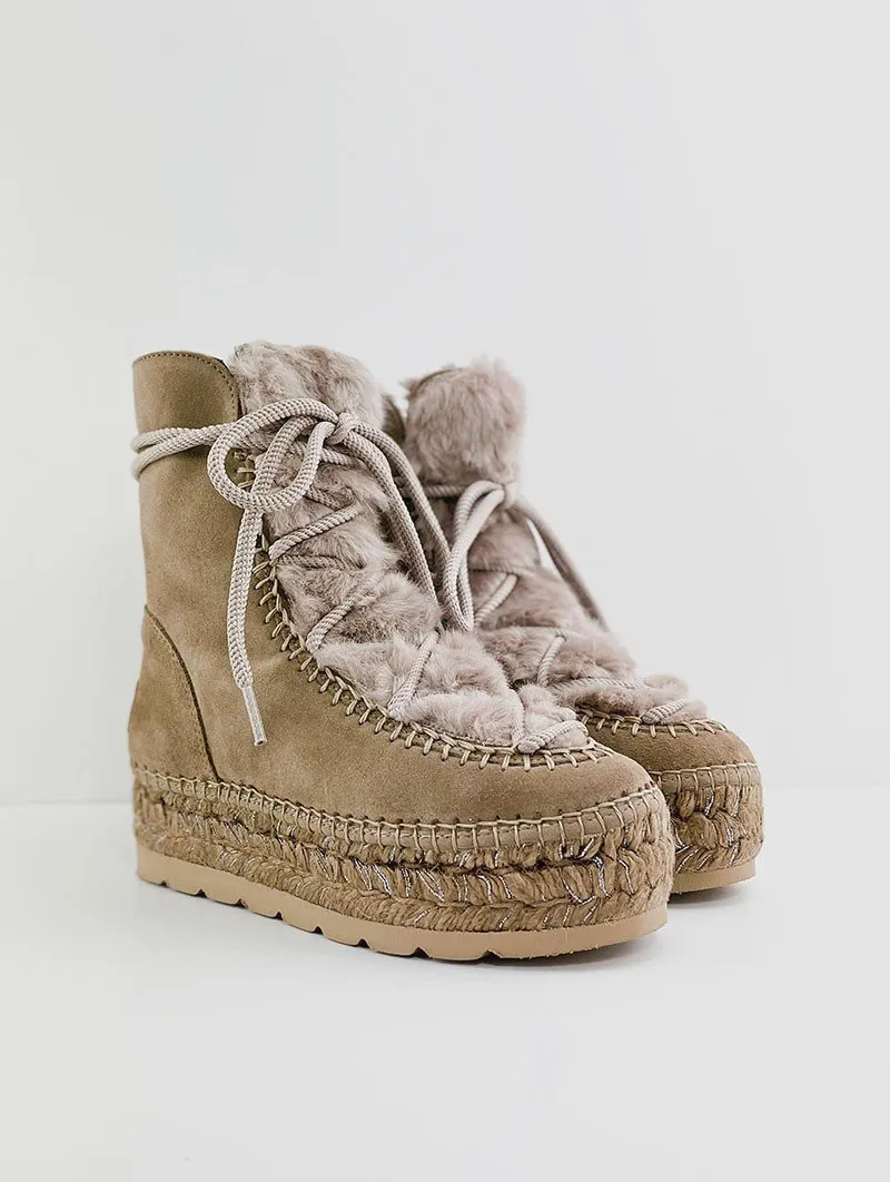 Botines Vidorreta Pelo Plataforma Yute 95839 Taupe