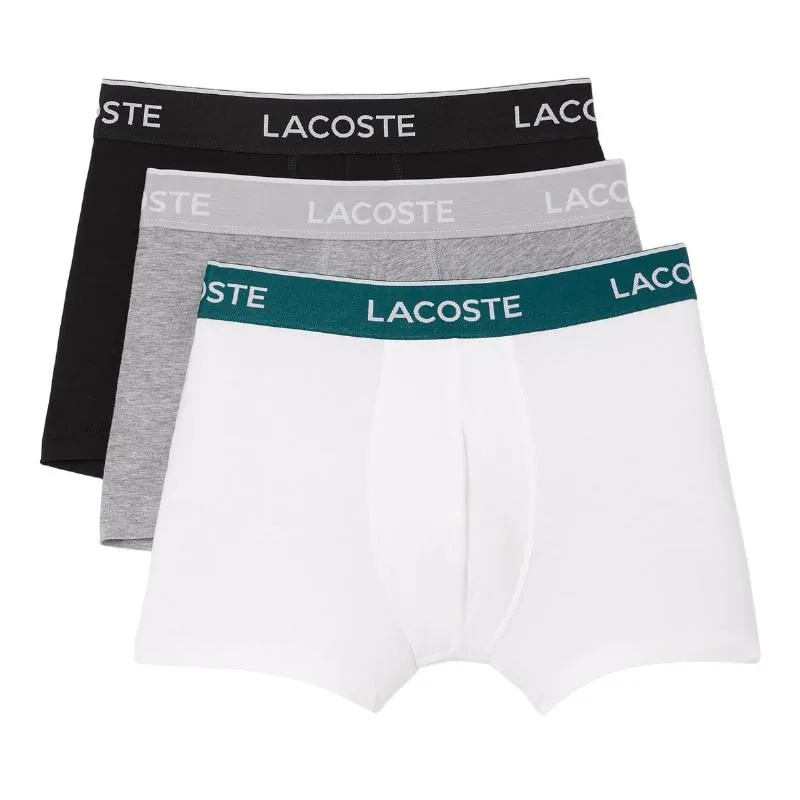 Boxers Lacoste Casual Negro Blanco Gris 3 Unidades | LACOSTE