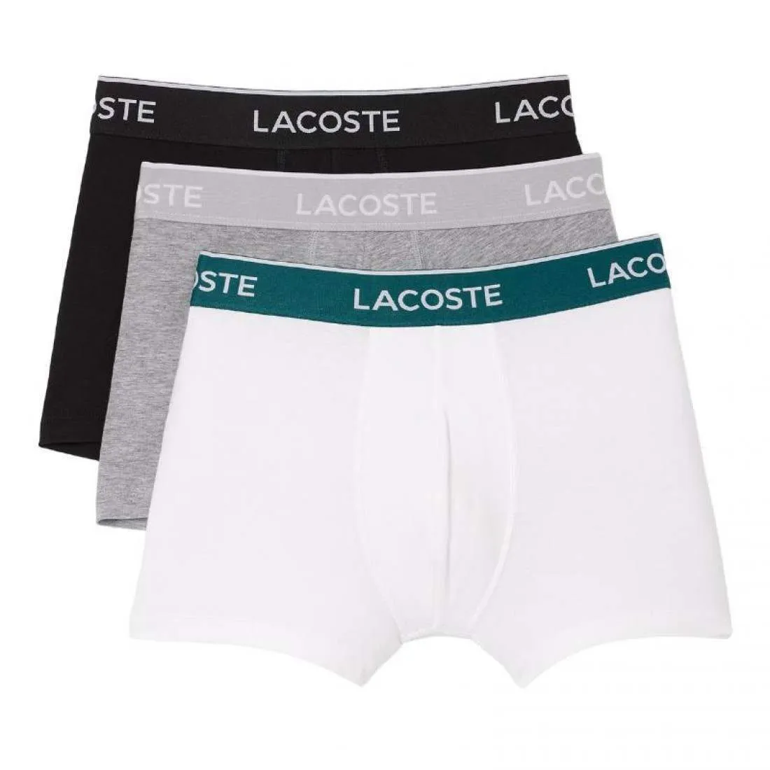 Boxers Lacoste Casual Negro Blanco Gris 3 Unidades | LACOSTE