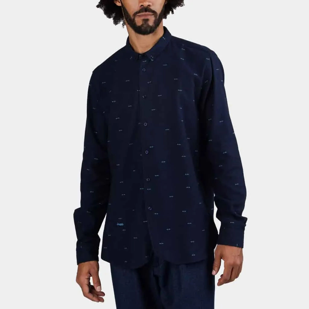 Brava Fabrics – Camisa Franela Eyes navy