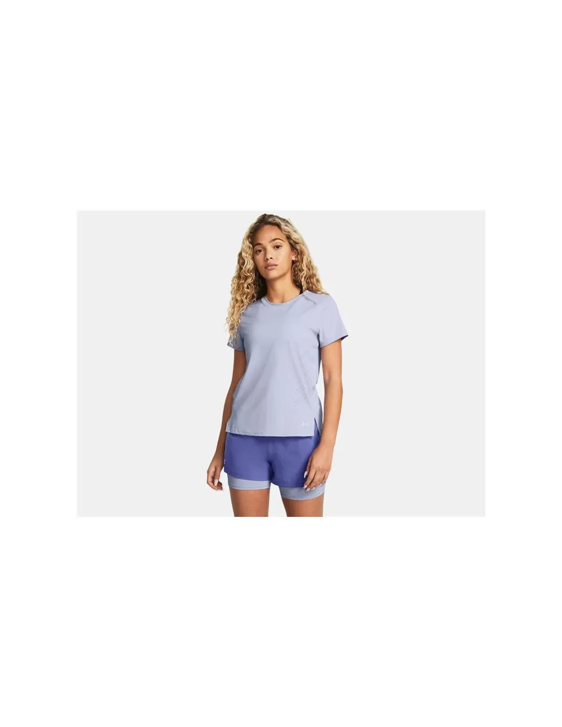 Camiseta de Running Under Armour Launch Elite SS Mujer Morado