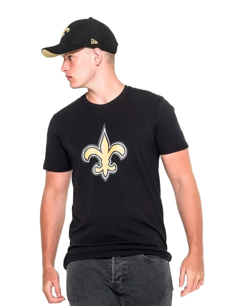Camiseta new era negra saints team logo tee