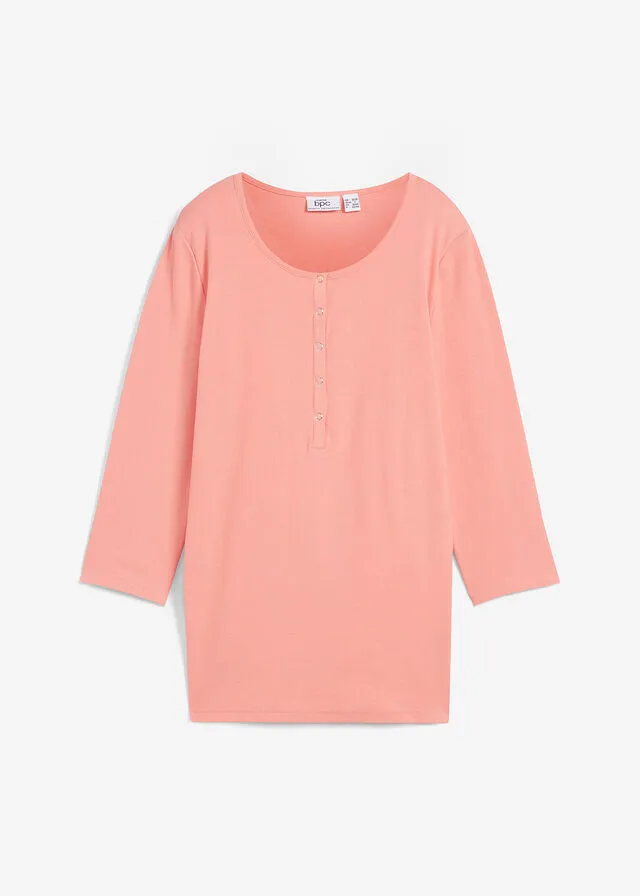Camiseta premamá/de lactancia con algodón orgánico Melocotón