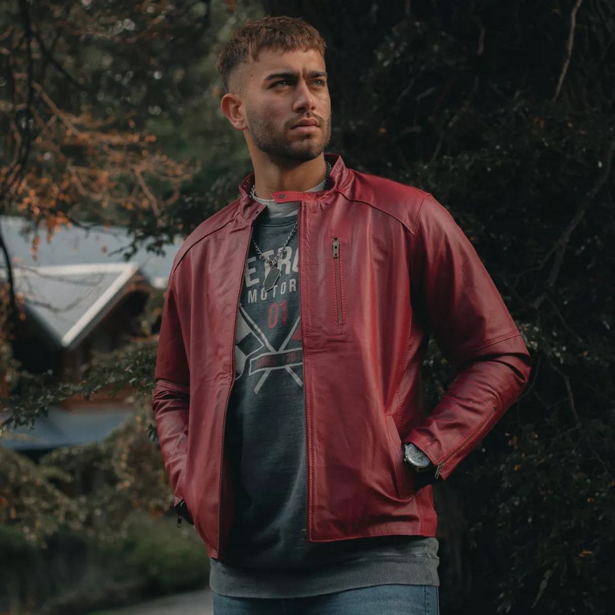 CAMPERA DE CUERO VACUNO 100% LEGITIMO DE HOMBRE  CAMP GABRI