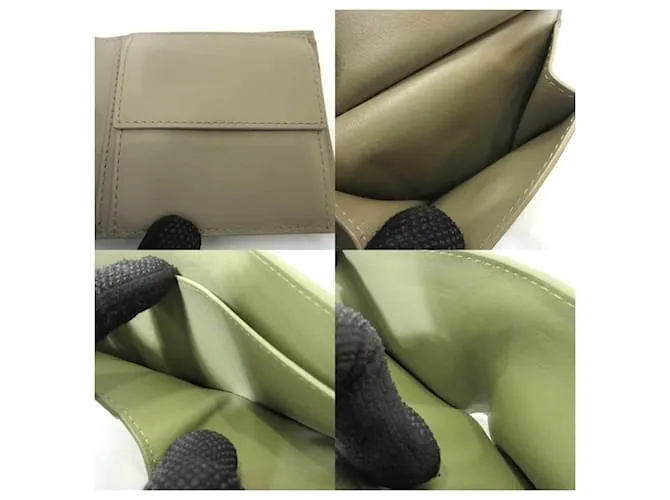 Cartera Mini Plegada Bottega Veneta Beige Gris 