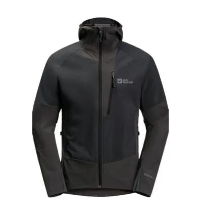 Chaqueta softshell JACK WOLSKINS ALPSPITZE HOODY (Phantom) para hombre
