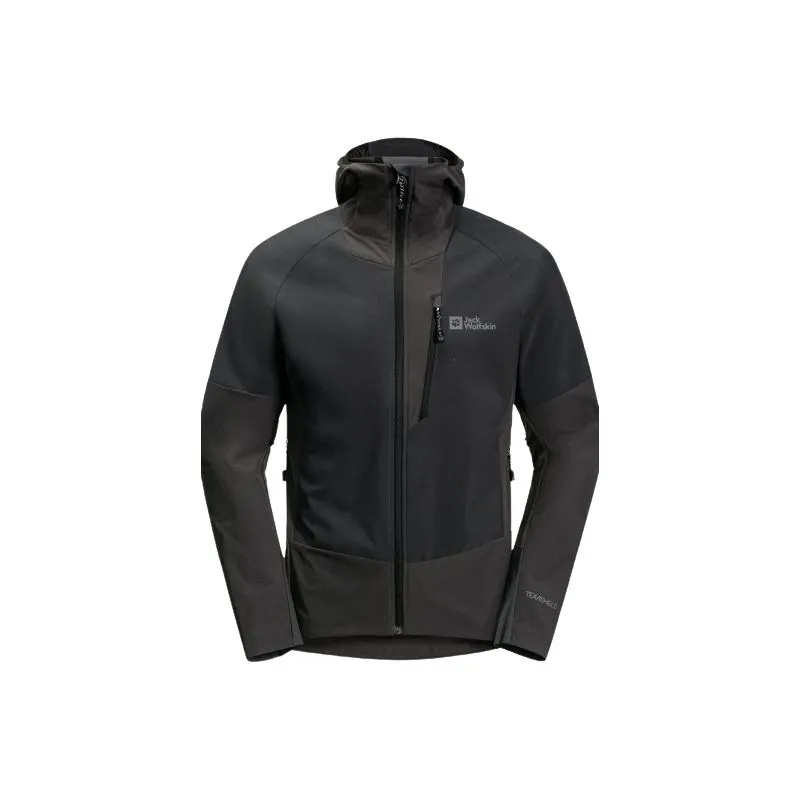 Chaqueta softshell JACK WOLSKINS ALPSPITZE HOODY (Phantom) para hombre