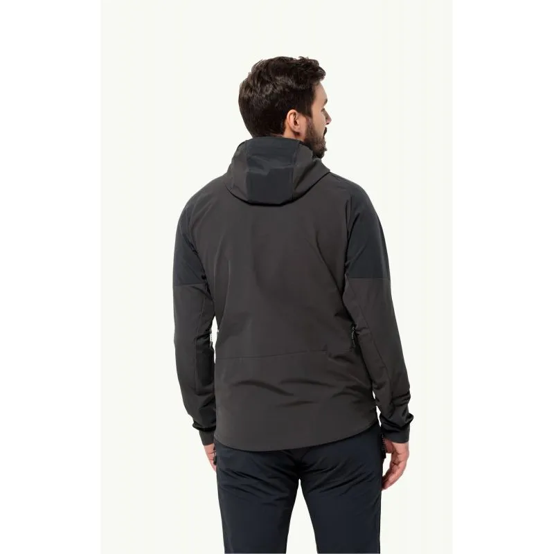 Chaqueta softshell JACK WOLSKINS ALPSPITZE HOODY (Phantom) para hombre