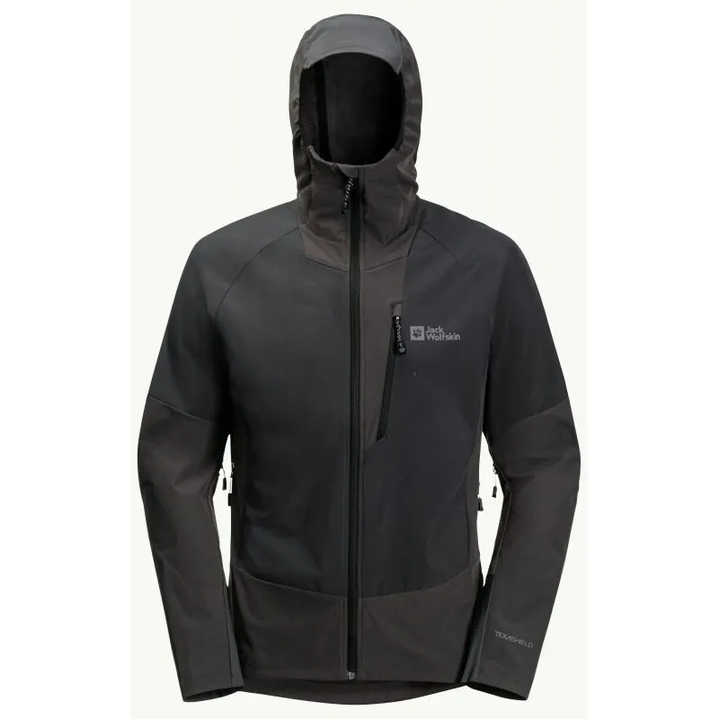 Chaqueta softshell JACK WOLSKINS ALPSPITZE HOODY (Phantom) para hombre