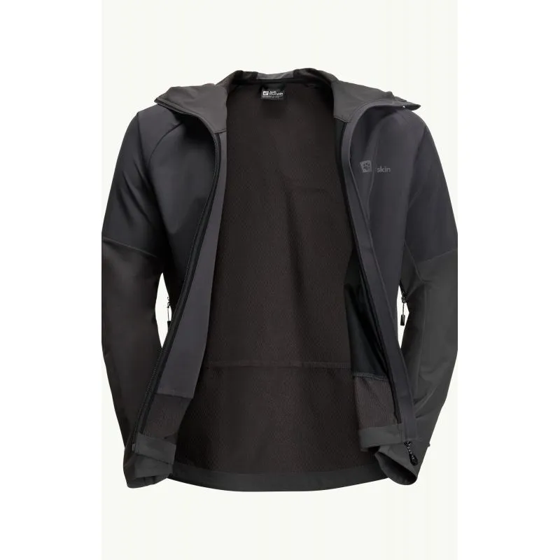 Chaqueta softshell JACK WOLSKINS ALPSPITZE HOODY (Phantom) para hombre