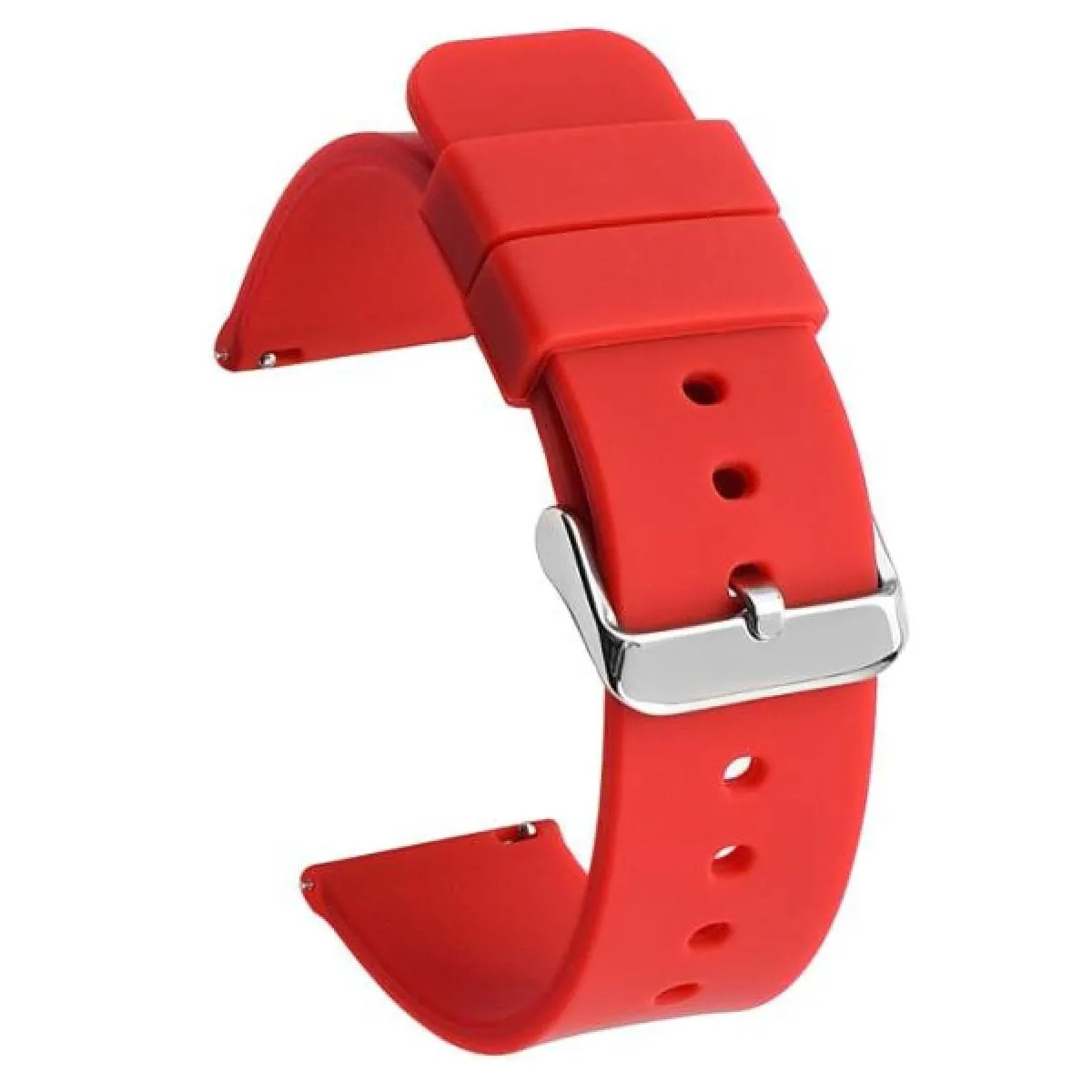 Correa Reloj Silicona Liberacion Rapida 22 Mm Rojo