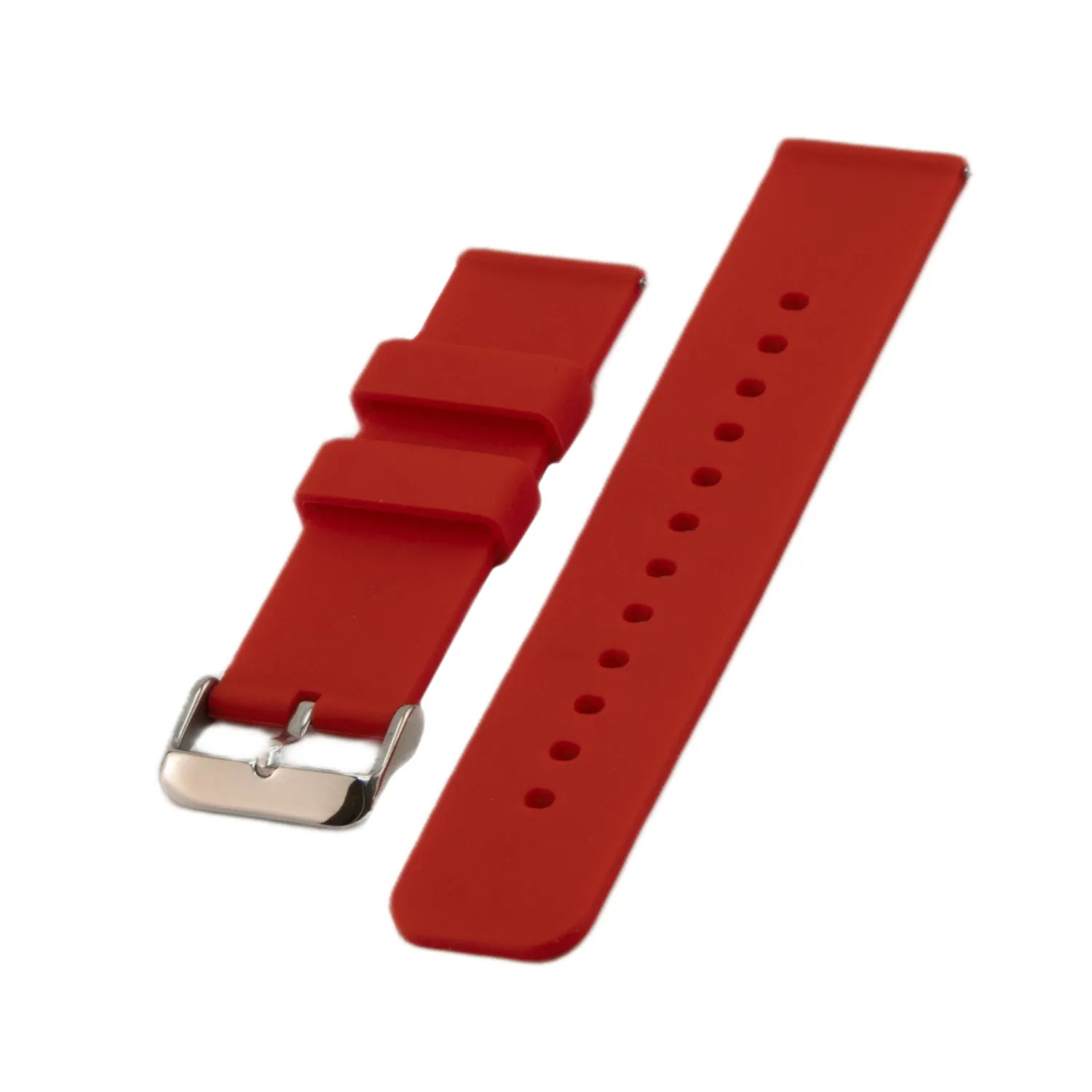 Correa Reloj Silicona Liberacion Rapida 22 Mm Rojo