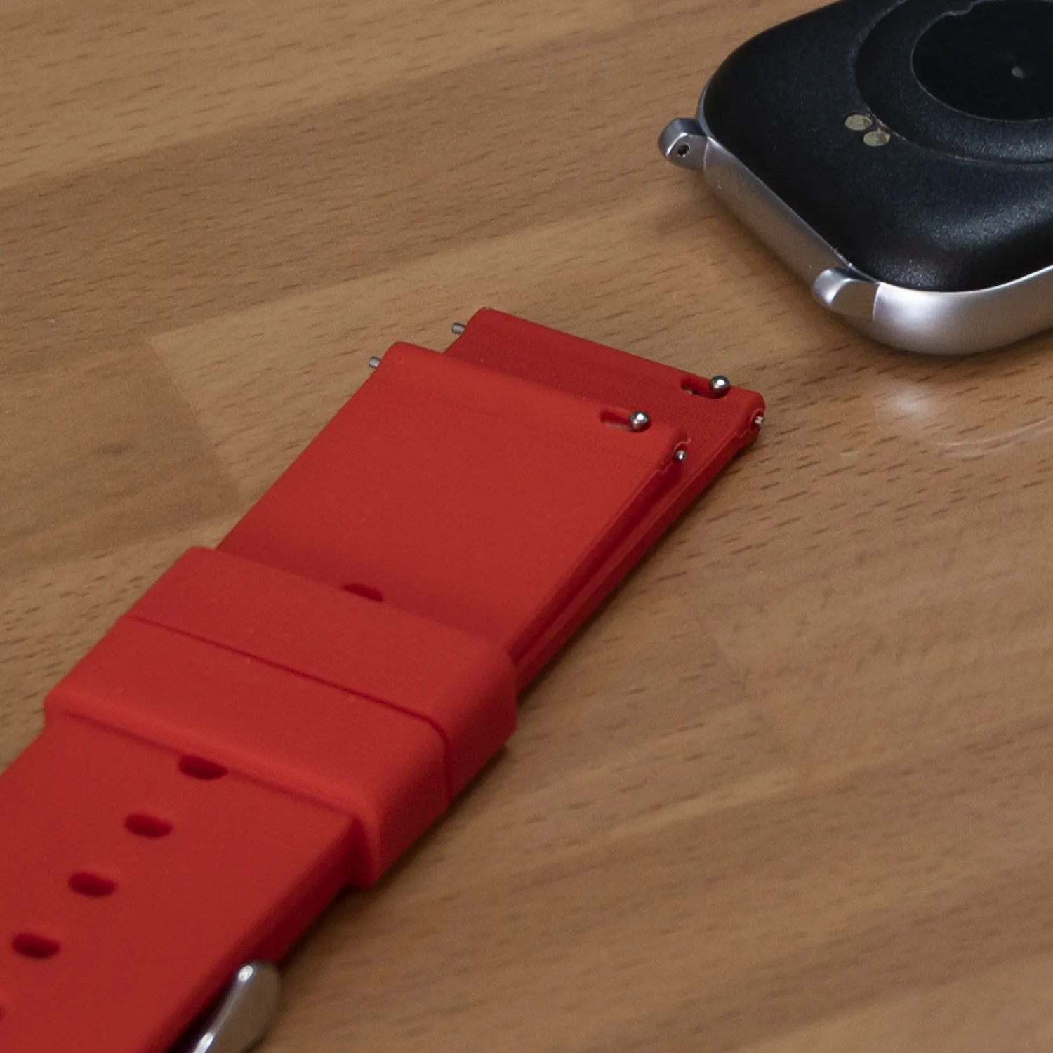 Correa Reloj Silicona Liberacion Rapida 22 Mm Rojo