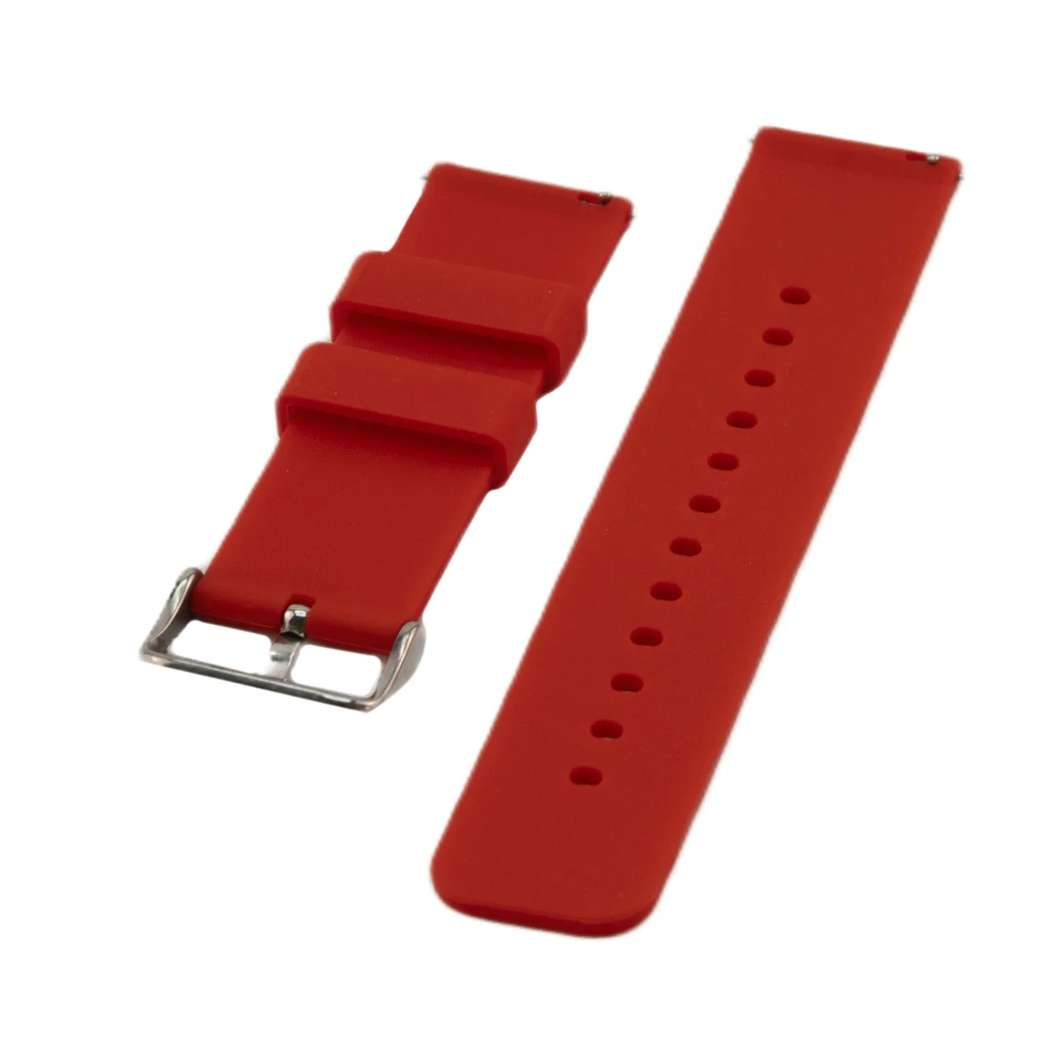 Correa Reloj Silicona Liberacion Rapida 22 Mm Rojo