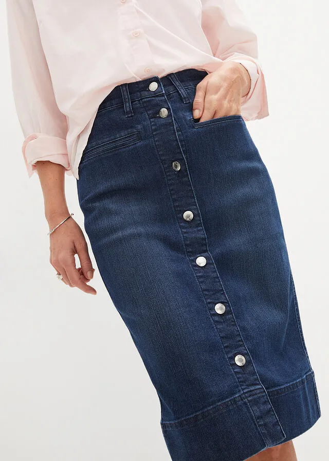 Falda vaquera Azul oscuro denim