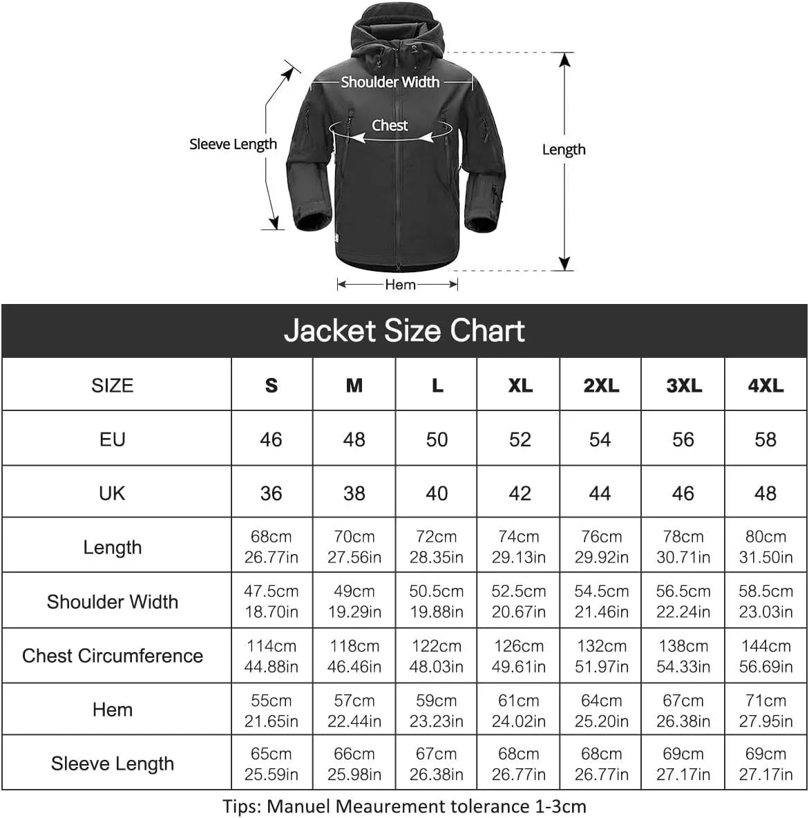 FREE SOLDIER Hombre Chaquetas Invierno