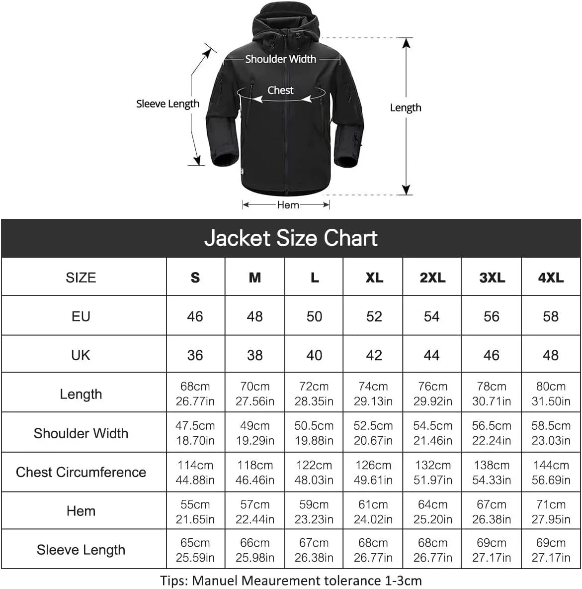 FREE SOLDIER Hombre Chaquetas Invierno