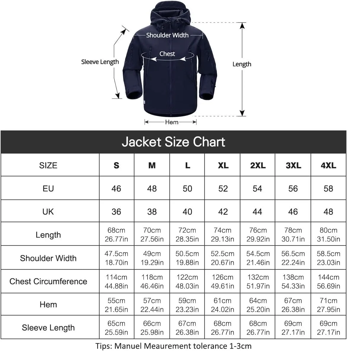 FREE SOLDIER Hombre Chaquetas Invierno