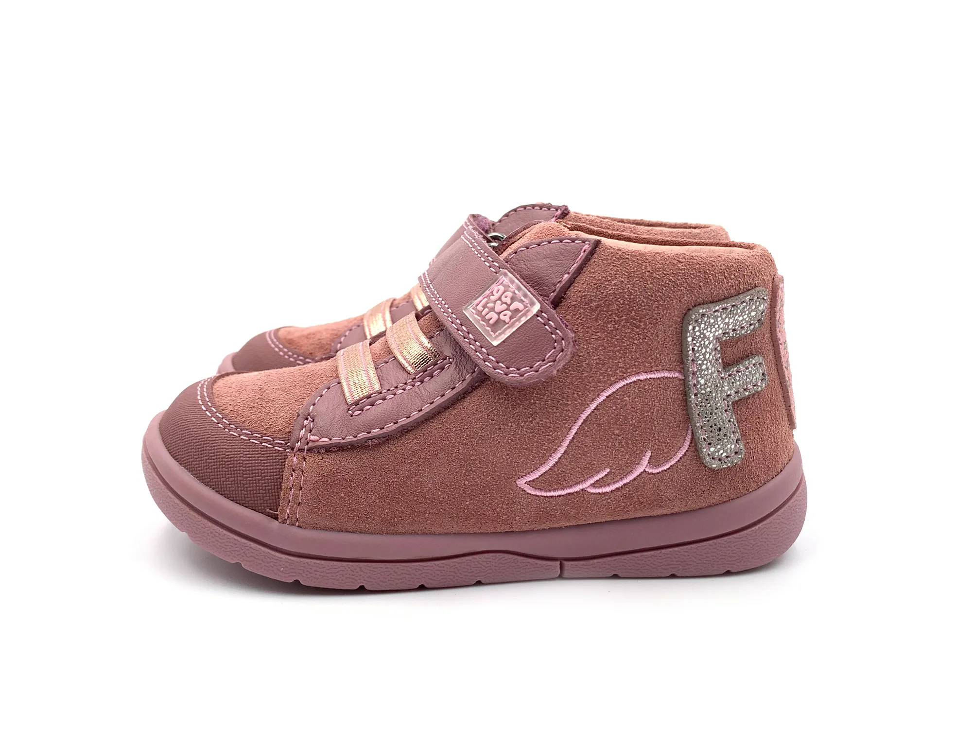 Garvalin 221302 Botita Velcro Serraje Brown Rose NiÑa