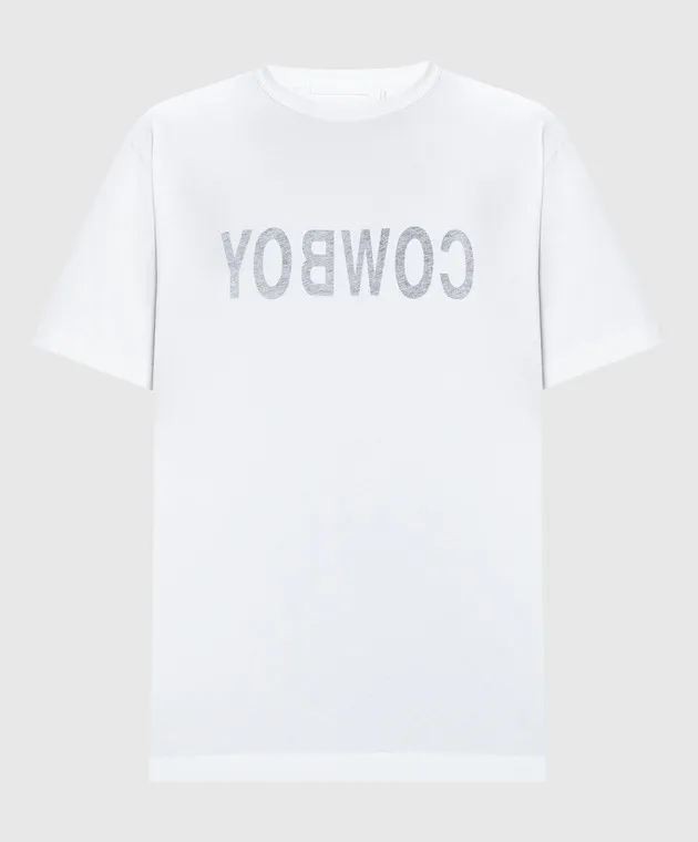 HELMUT LANG WHITE TSHIRT WITH A PRINT