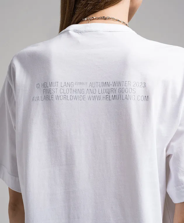 HELMUT LANG WHITE TSHIRT WITH A PRINT