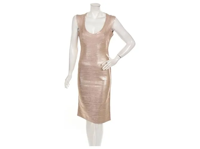 Herve Leger Vestidos Dorado 