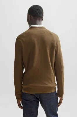 Jersey regular fit de algodón y cashmere con parche de logo