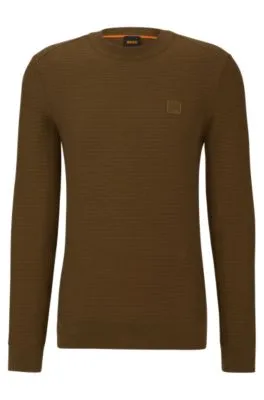 Jersey regular fit de algodón y cashmere con parche de logo