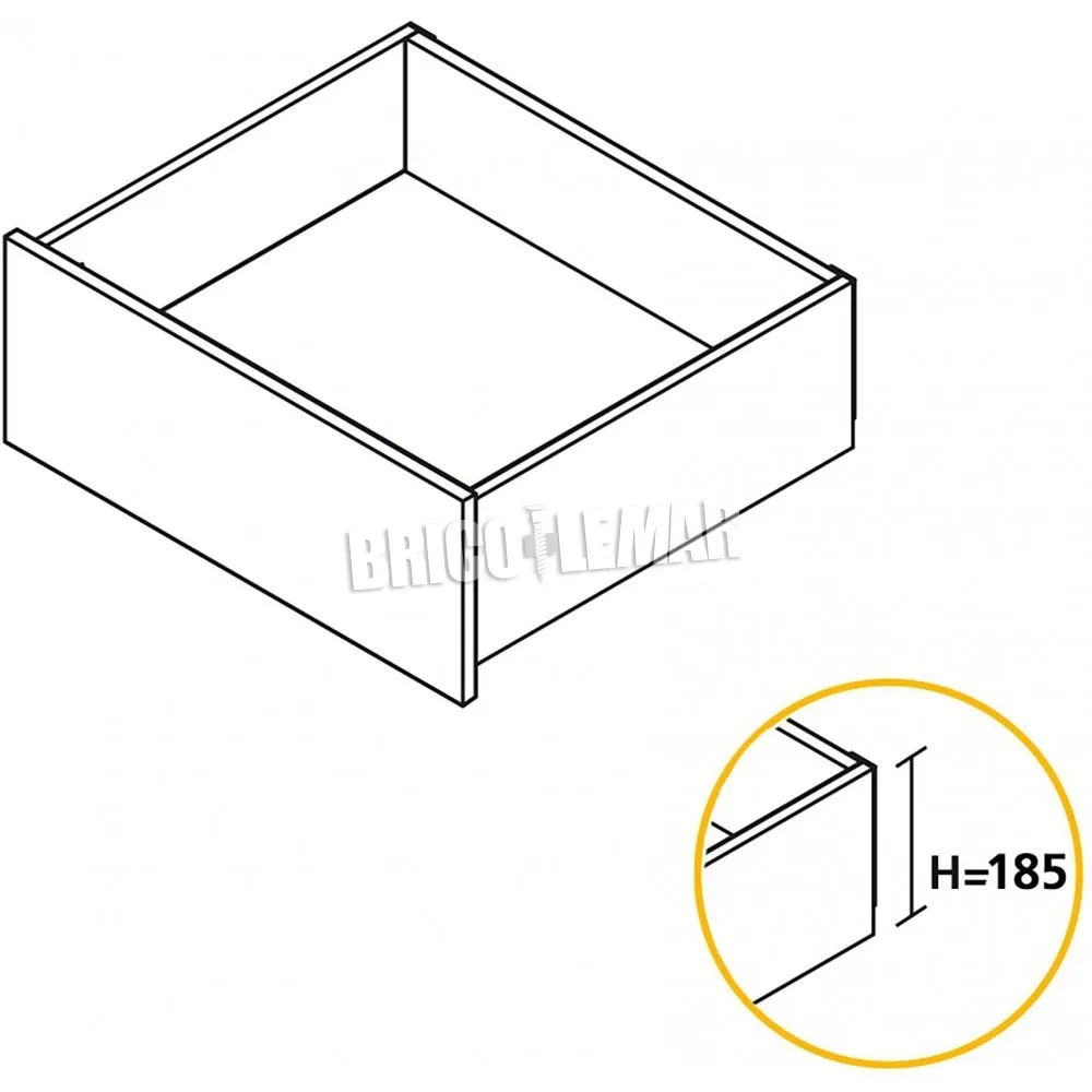 Kit cajón de cocina Concept altura 185mm profundidad 500mm cierre suave acero blanco Emuca