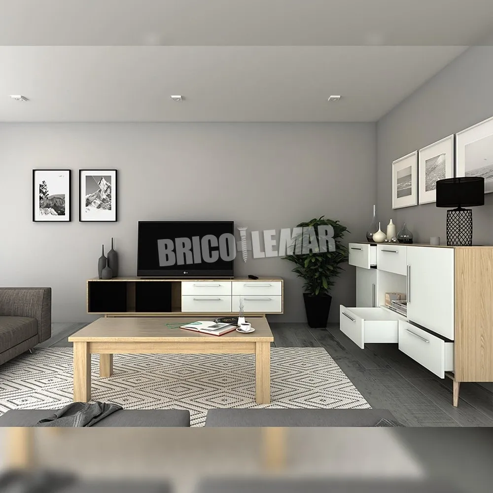 Kit cajón de cocina Concept altura 185mm profundidad 500mm cierre suave acero blanco Emuca