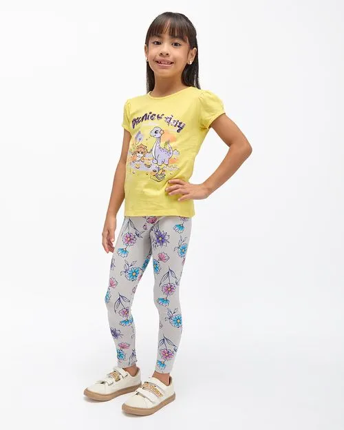 Legging Pack x 2 Niña Bella Rosado/Plomo