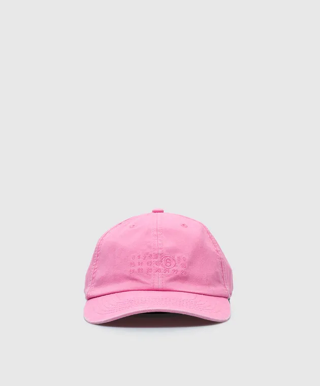 Maison Margiela MM6 Pink cap with logo embroidery