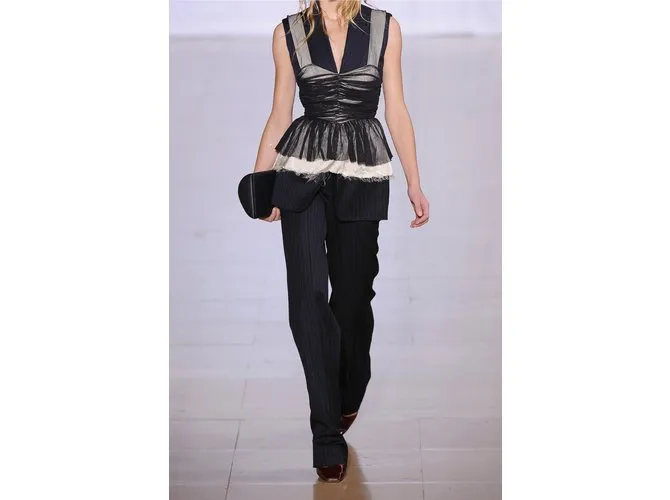 Maison Martin Margiela Pantalones a rayas Azul 