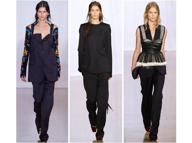 Maison Martin Margiela Pantalones a rayas Azul 