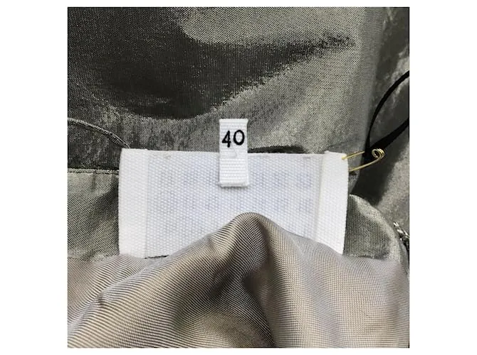 Maison Martin Margiela Vestido midi sin mangas de metal plateado con detalle de lazo Maison Margiela Plata 