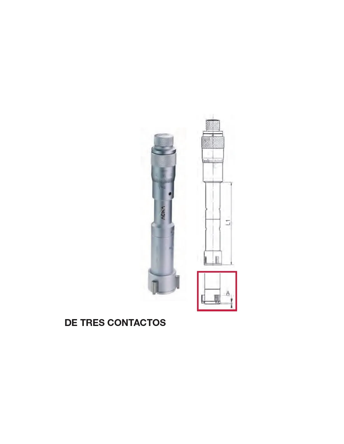 MICRóMETRO DE INTERIORES DE 3 CONTACTOS 68MM / 0,001