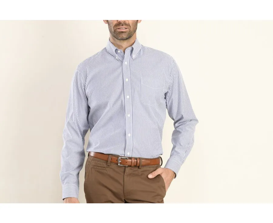 OCEAN BLUE AND WHITE STRIPED SHIRT  KELLEN