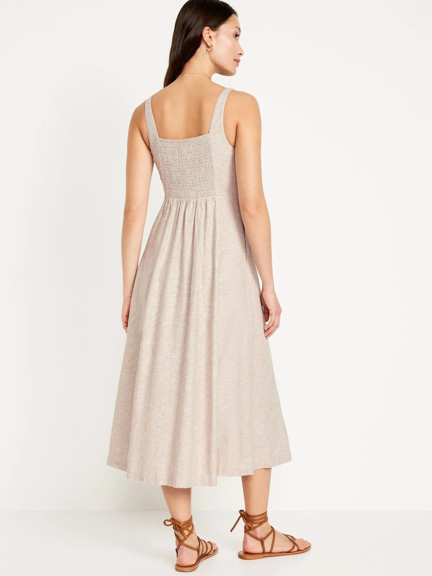 OLD NAVY Vestido Midi Fit & Flare Old Navy Mujer