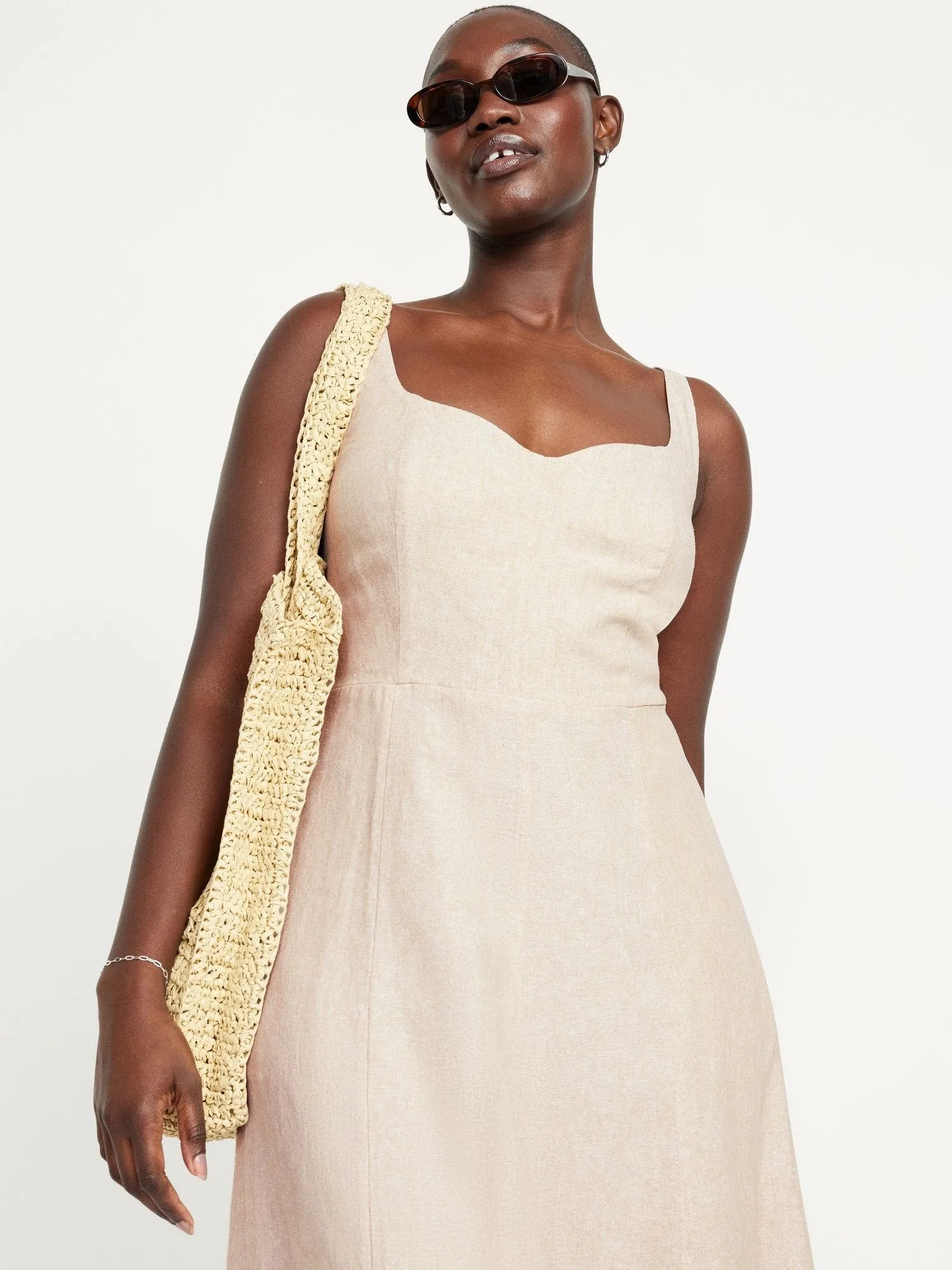 OLD NAVY Vestido Midi Fit & Flare Old Navy Mujer